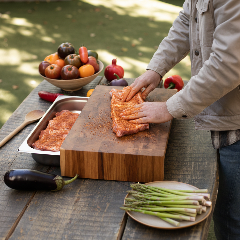 Oak Cutting Board With Tray Large 24"x14"