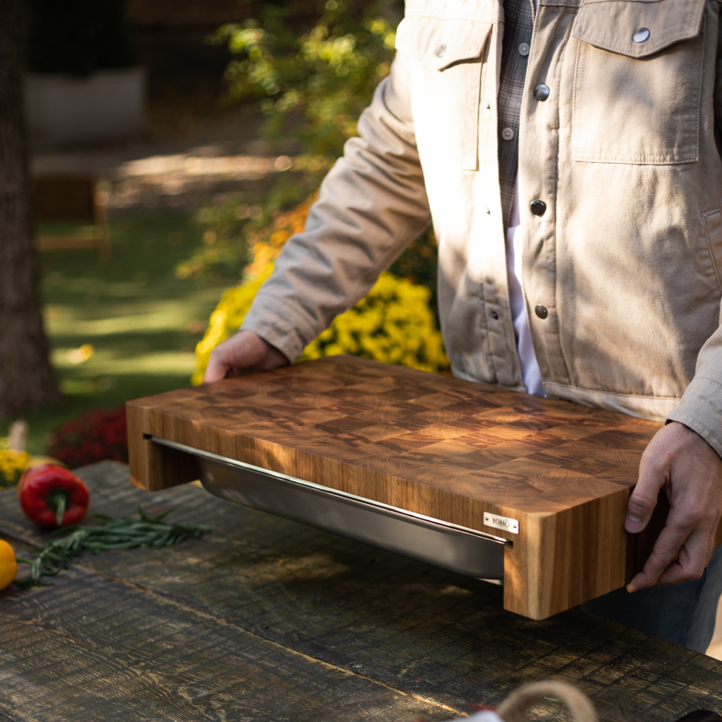 Oak Cutting Board With Tray Large 24"x14"