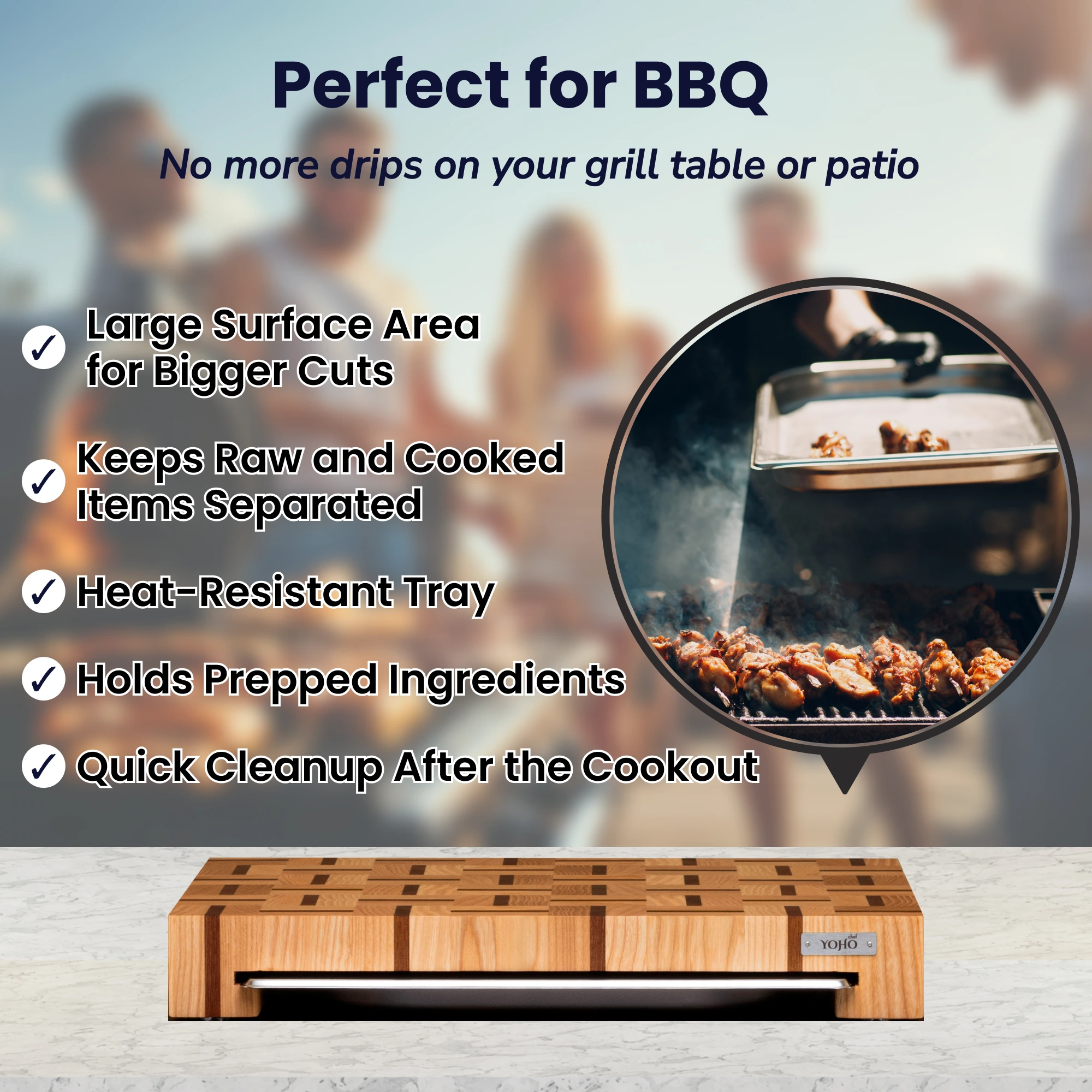 American Walnut Cutting Board With Dual Trays Medium 18"x13.4"