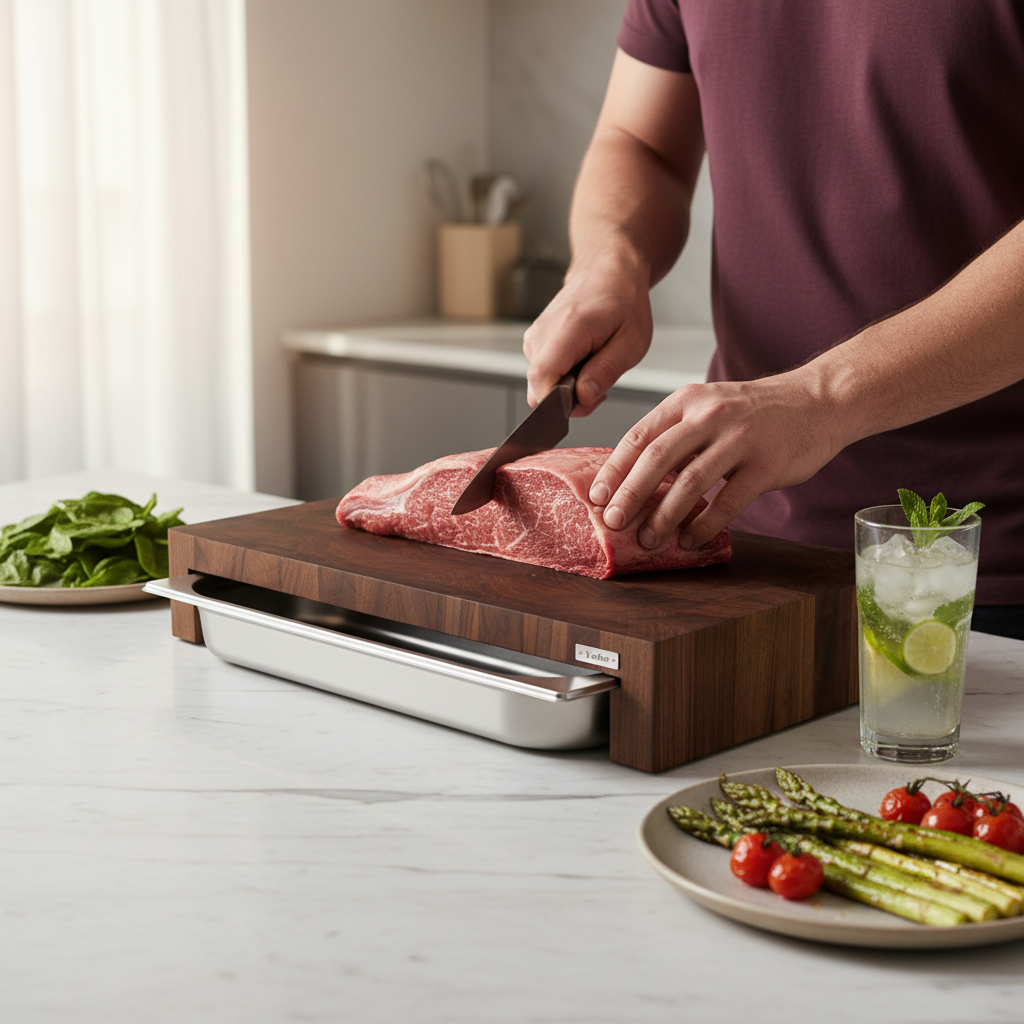 American Walnut Cutting Board With Tray Large 24"x14"