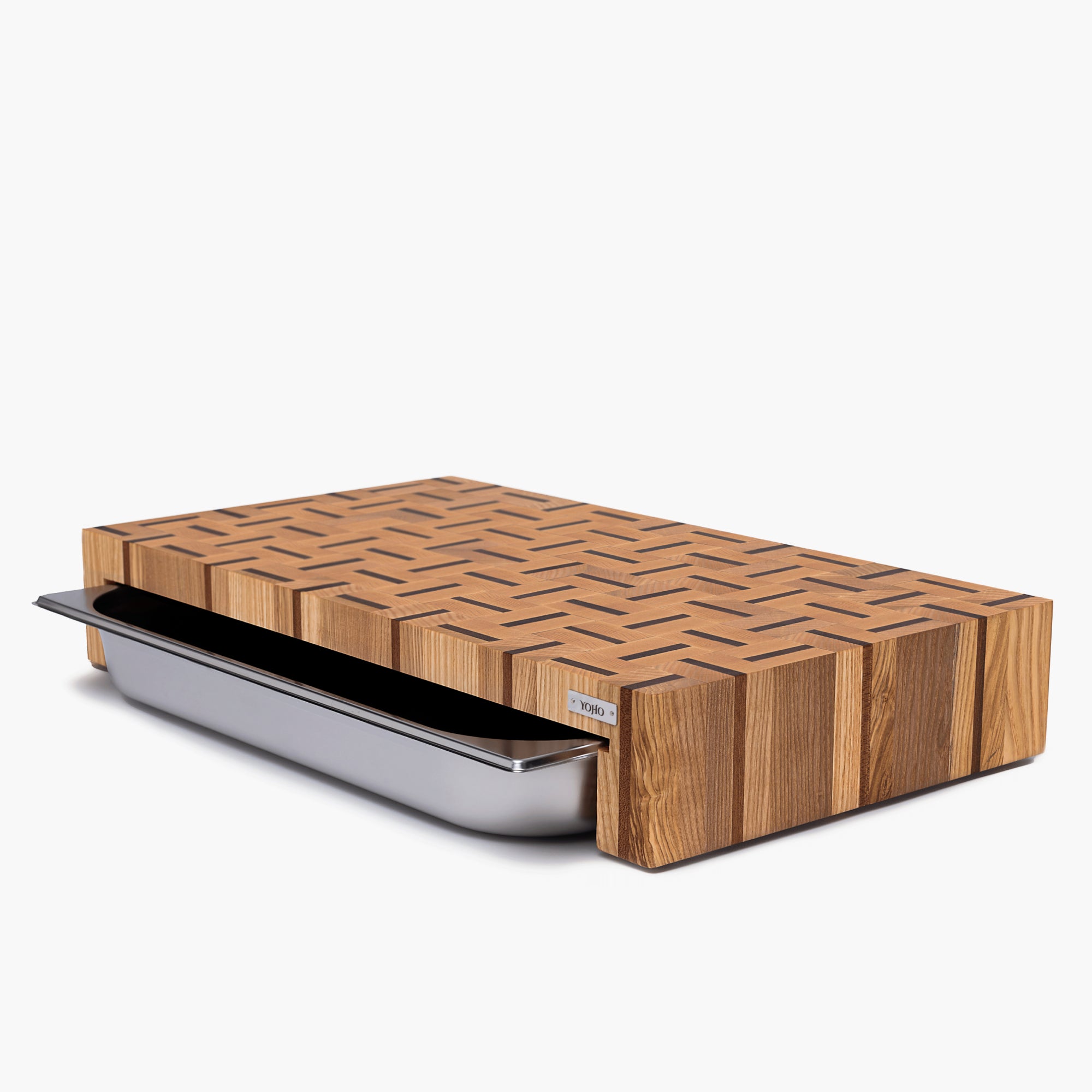 Ash & Sapele Cutting Board With Tray Large 24"x14"