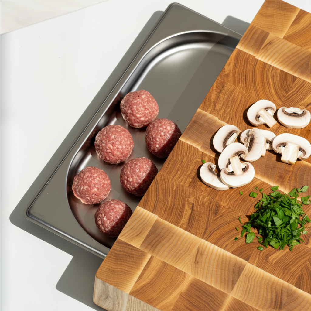 Ash Cutting Board With Tray Small 12"x16"