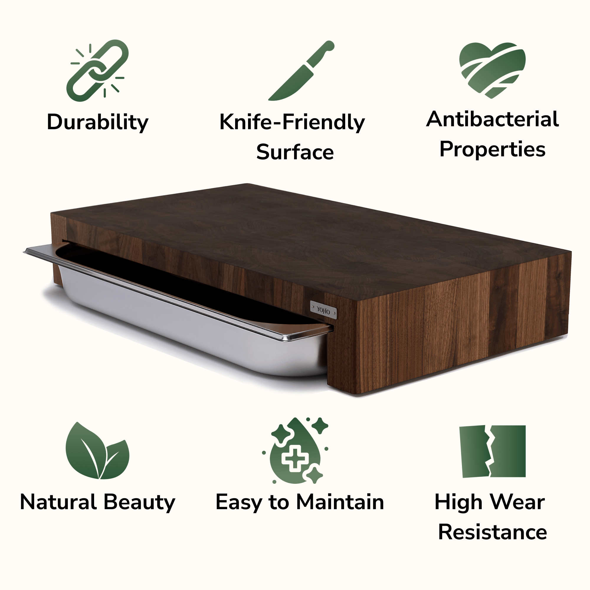 American Walnut Cutting Board With Tray Large 24"x14"