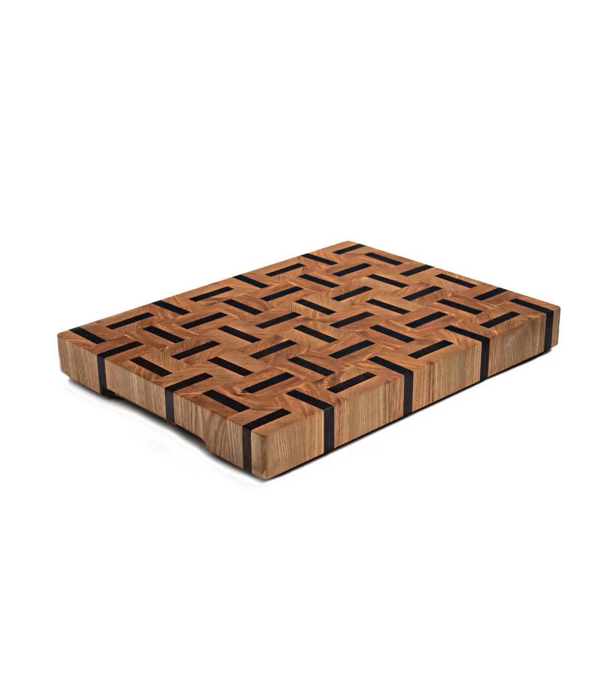 Patterned End Grain Cutting Board Ash & Sapele