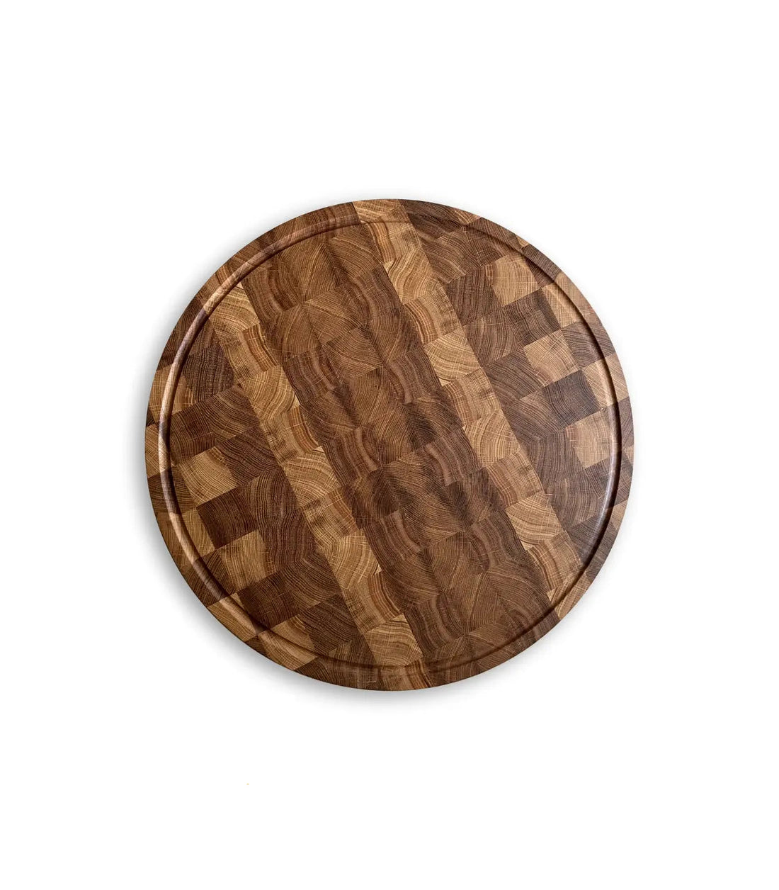 Round End Grain Oak Cutting Board