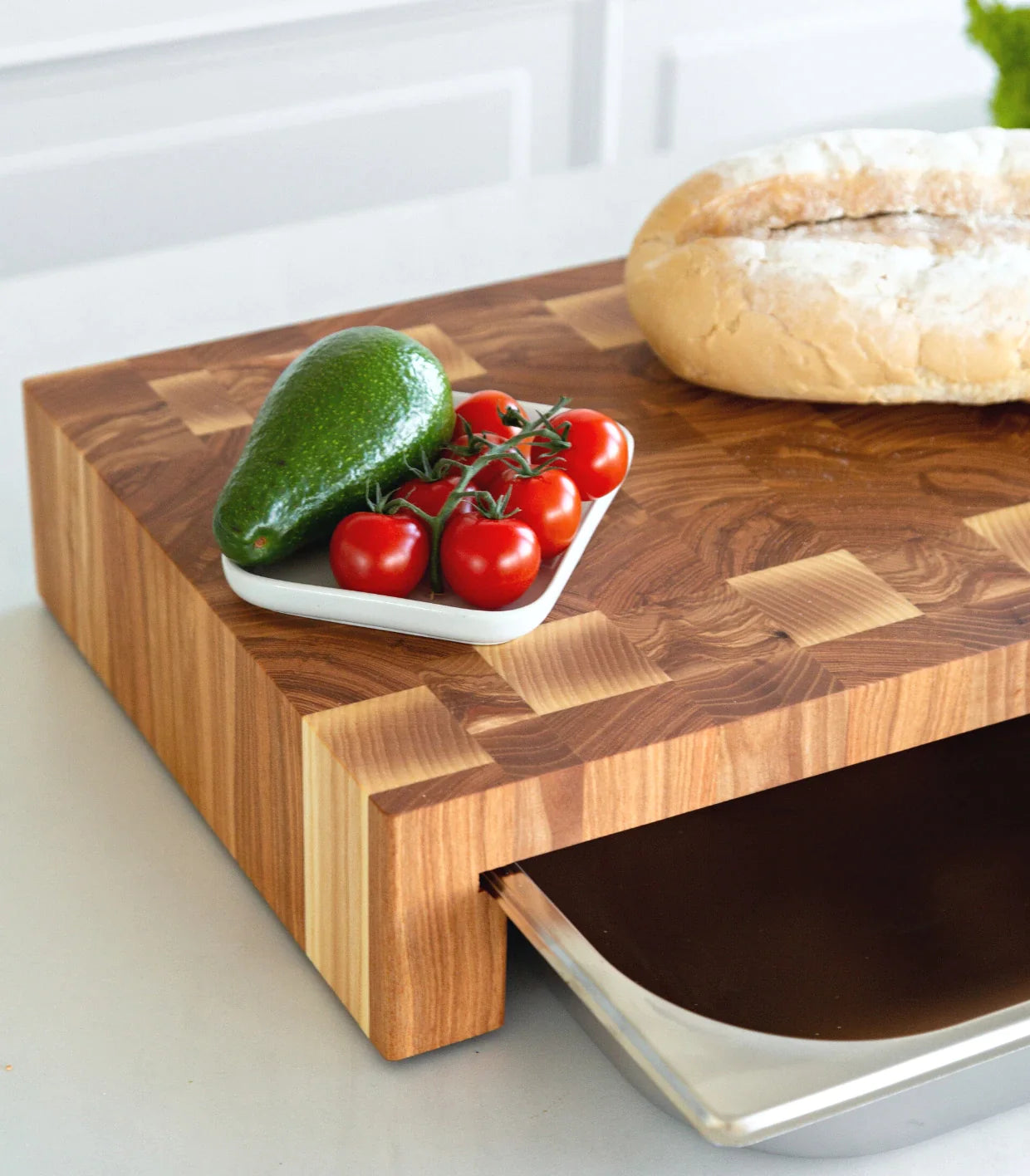 Ash Cutting Board With Tray Large 24&quot;x14&quot;