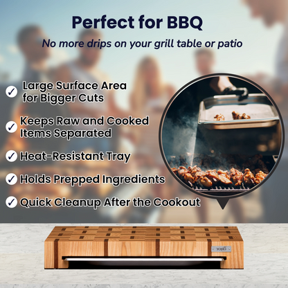 American Walnut Cutting Board With Dual Trays Medium 18&quot;x13.4&quot;