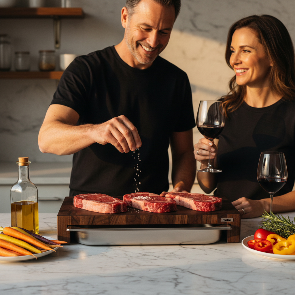 American Walnut Cutting Board With Tray Large 24&quot;x14&quot;