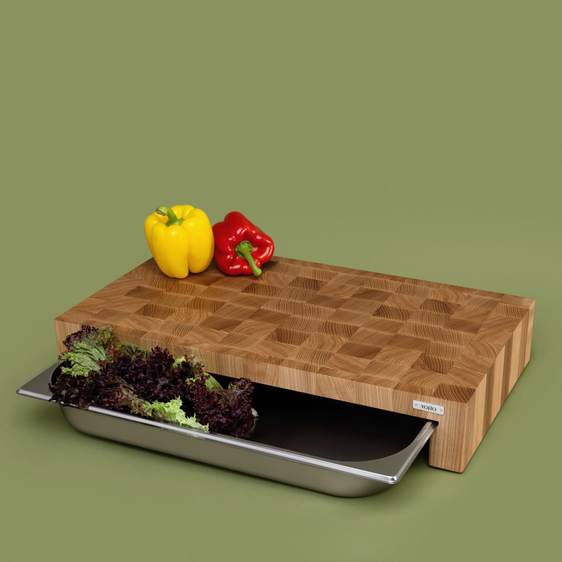 Ash Cutting Board With Tray Large 24&quot;x14&quot;