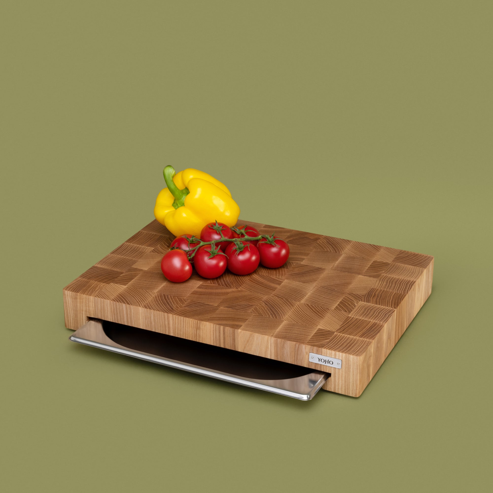 Ash Cutting Board With Tray Small 12x16