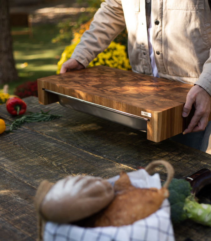 Oak Cutting Board With Tray Large 24&quot;x14&quot;