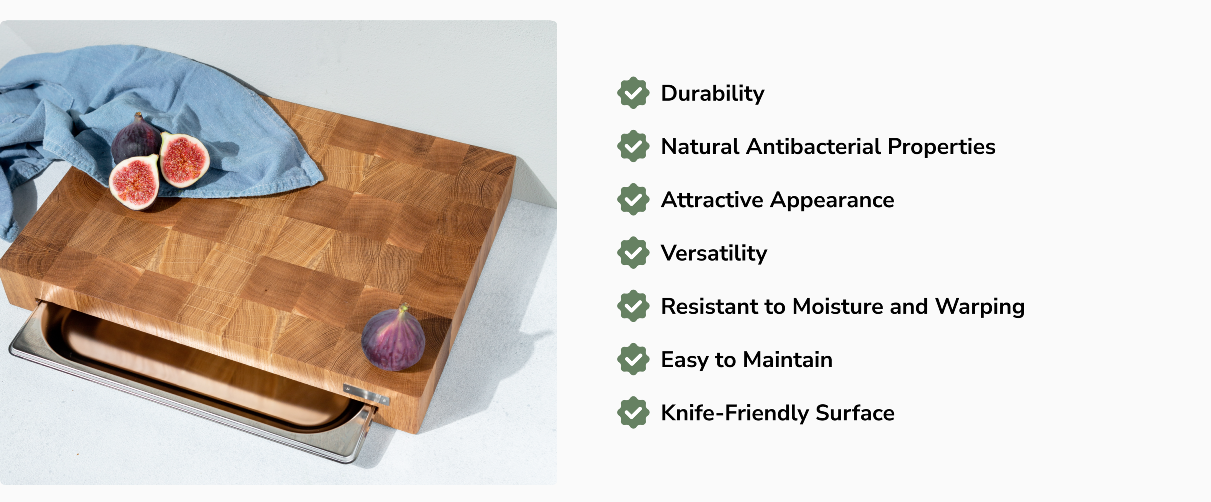 Oak Cutting Board With Tray Small 12"x16" YOHO