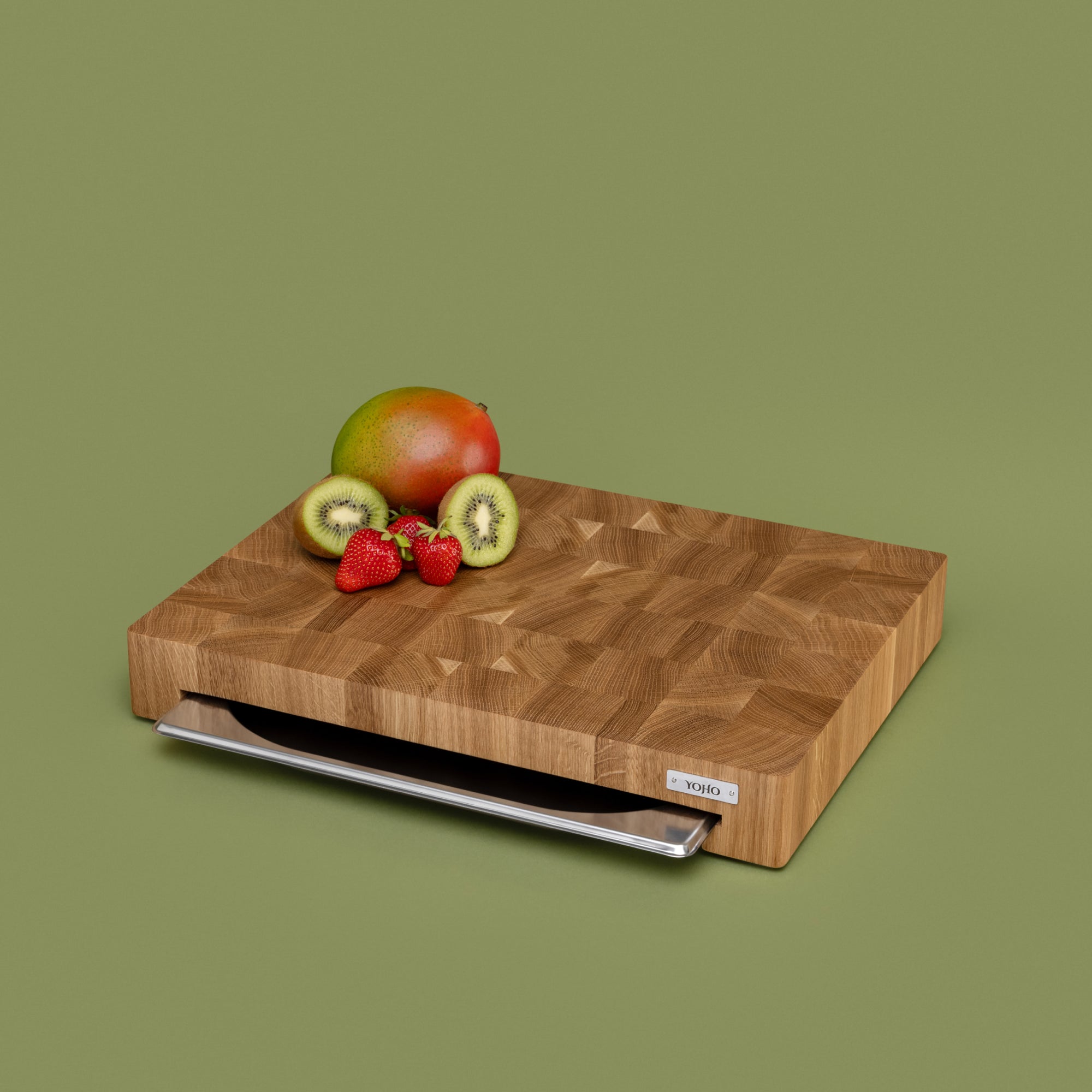 Ash Cutting Board With Tray Small 12x16
