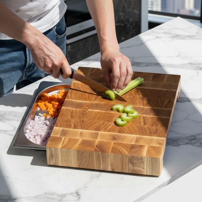 Ash Cutting Board With Tray Small 12&quot;x16&quot;