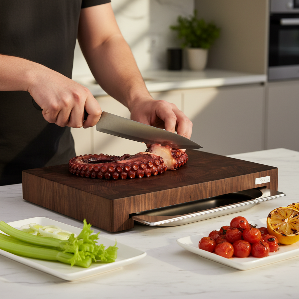 American Walnut Cutting Board With Tray Small 12&quot;x16&quot;