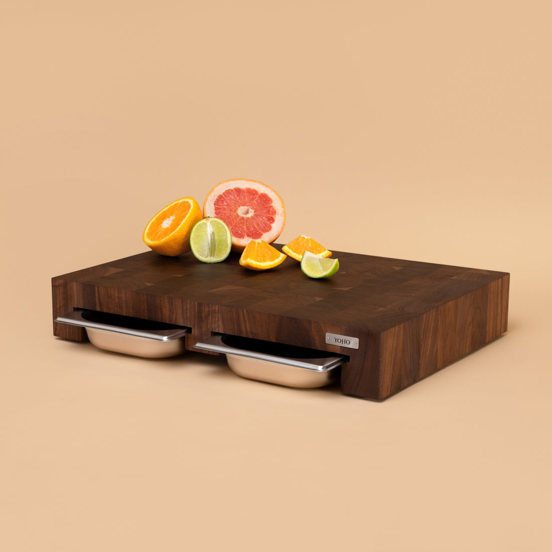 American Walnut Cutting Board With Dual Trays Medium 18&quot;x13.4&quot;