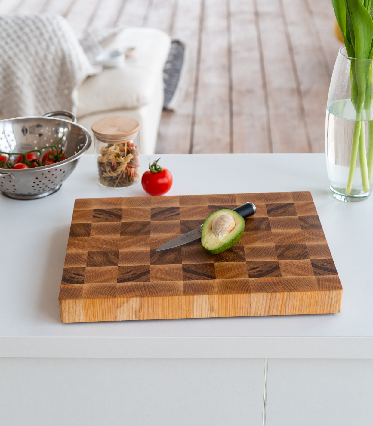 Patterned End Grain Cutting Board Ash & Sapele – YOHO