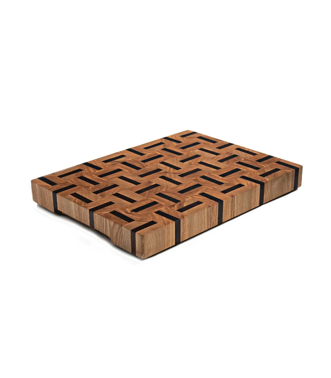 Patterned End Grain Cutting Board Ash & Sapele
