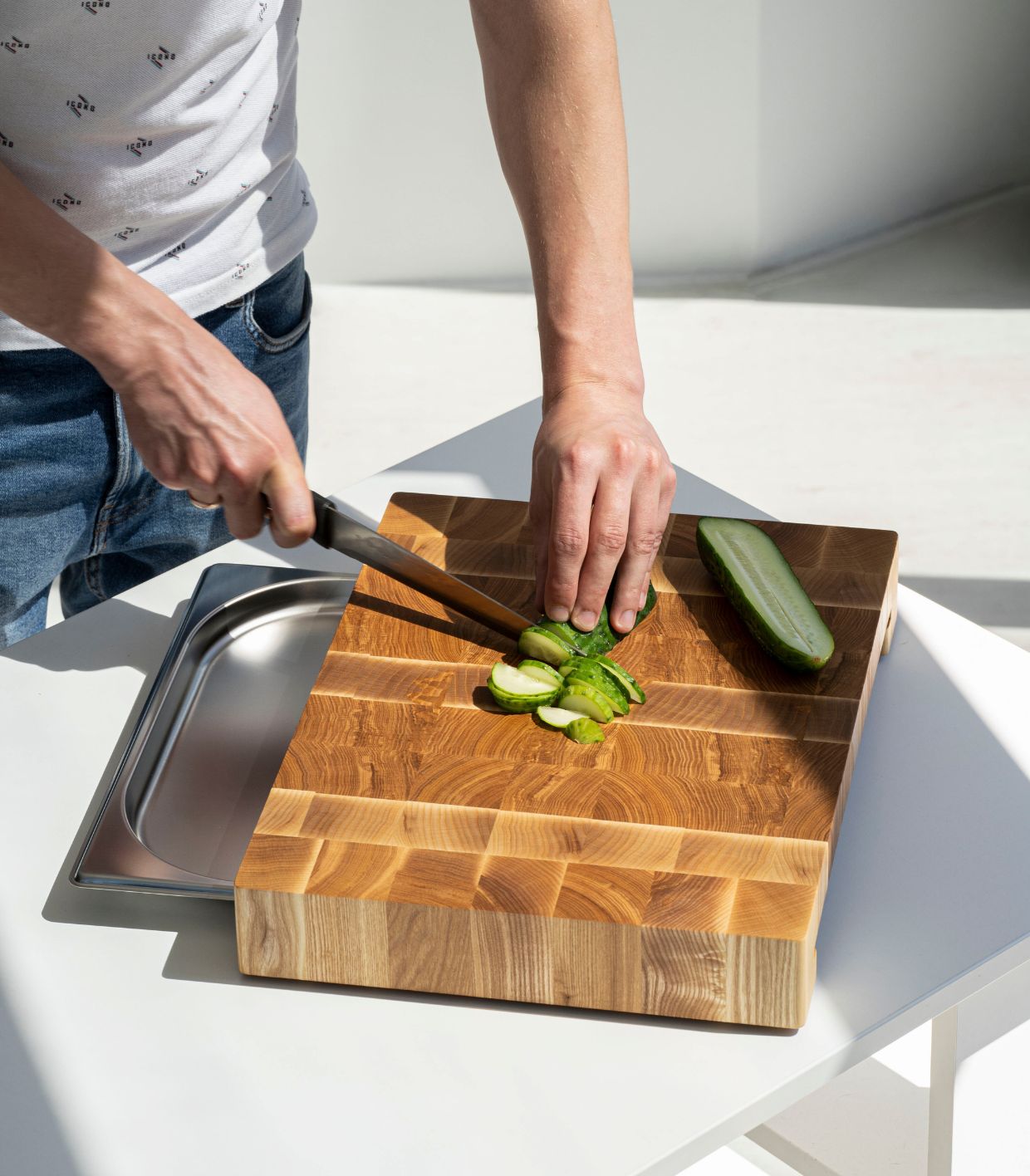 Ash Cutting Board With Tray Small 12&quot;x16&quot;