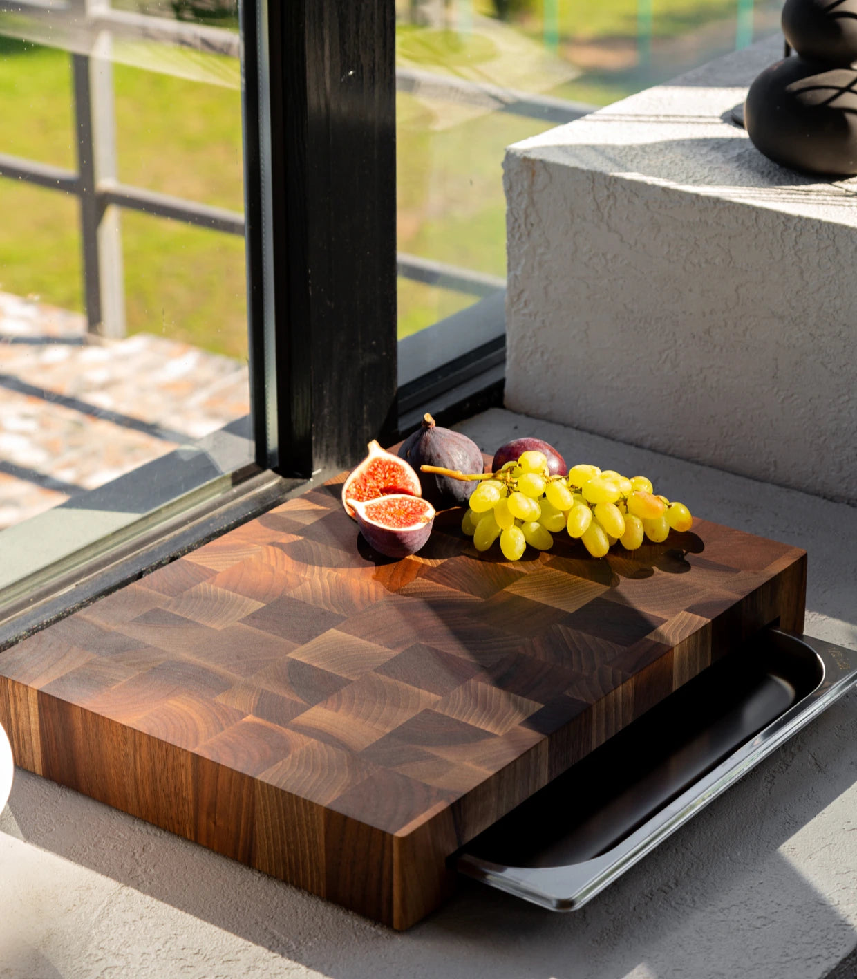 American Walnut Cutting Board With Tray Small 12&quot;x16&quot;