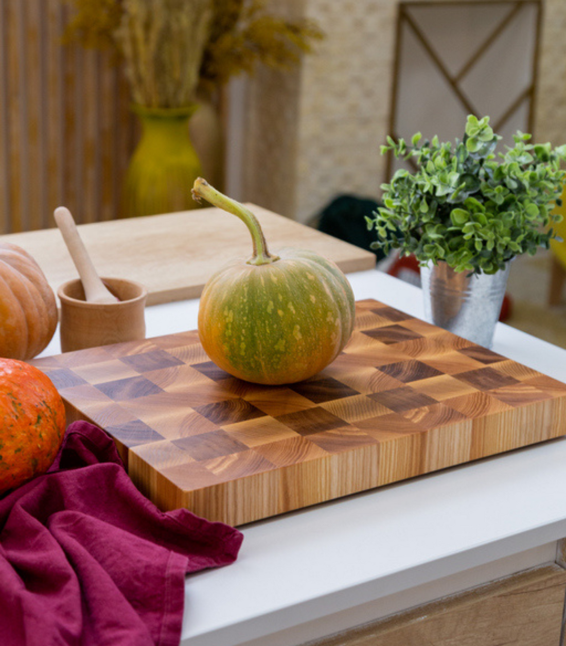Standard End Grain Cutting Board Ash &amp; Oak